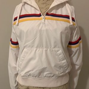 Hollister White Cropped Windbreaker, size XS